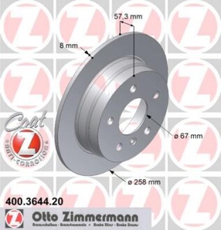 Тормозной диск - ZIMMERMANN 400.3644.20