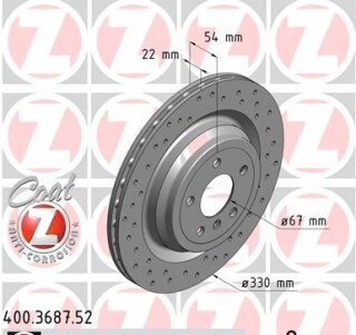 Фото 7 - Гальмівний диск ZIMMERMANN 400.3687.52 (400368752)
