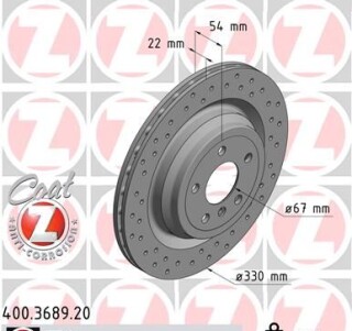 Фото 6 - Тормозной диск ZIMMERMANN 400.3689.20 (400368920)