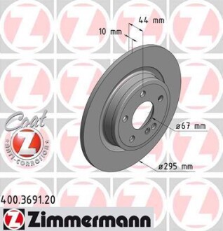 Тормозной диск - (432065DA0A, 43206HG00B) ZIMMERMANN 400.3691.20