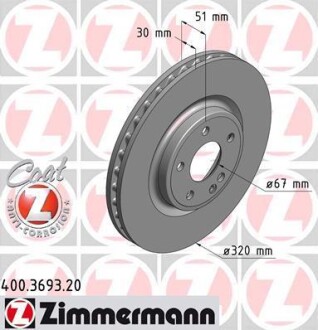 Тормозной диск - ZIMMERMANN 400369320