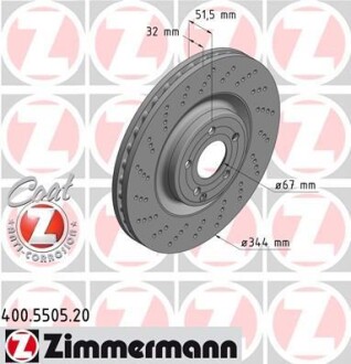 Тормозной диск - ZIMMERMANN 400550520