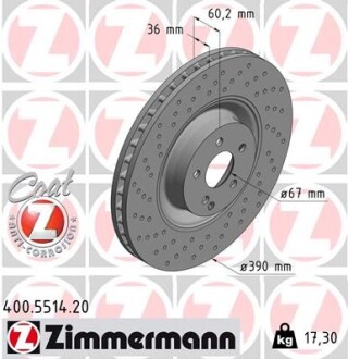 Тормозной диск - ZIMMERMANN 400.5514.20