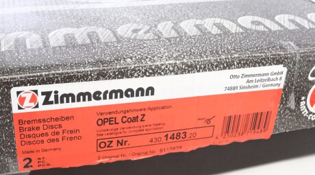 Фото 6 - Тормозной диск ZIMMERMANN 430148320