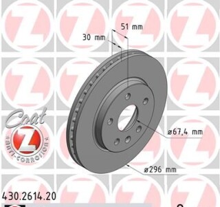 Фото 7 - Гальмівний диск ZIMMERMANN 430261420