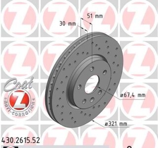 Фото 7 - Тормозной диск ZIMMERMANN 430.2615.52 (430261552)