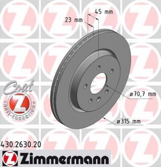 Tarcza hamulc. opel zafira c 11- tyј - (13521009, 13595816) ZIMMERMANN 430263020