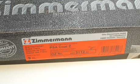 Фото 5 - Гальмівний диск ZIMMERMANN 440.3112.20 (440311220)