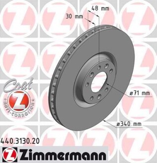 Тормозной диск - (424988) ZIMMERMANN 440313020