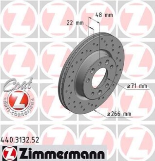 Фото товара Тормозной диск ZIMMERMANN 440313252 : Купить на tto.com.ua