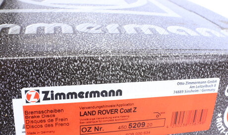 Фото 2 - Гальмівний диск ZIMMERMANN 450.5209.20 (450520920)