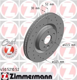 Тормозной диск - ZIMMERMANN 450521052