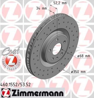 Диск гальмівний SPORT Z лівий - (95B615301, 95B615301F, 95B615301H) ZIMMERMANN 460155252