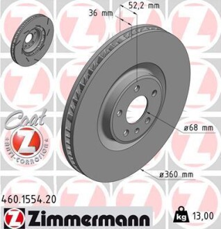 Тормозной диск - ZIMMERMANN 460155420