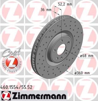 Диск гальмівний SPORT Z лівий - ZIMMERMANN 460155452