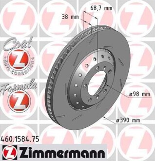 Диск гальмівний FORMULA Z лівий - ZIMMERMANN 460158475