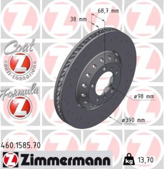 Диск гальмівний Formula Z Sport правий - ZIMMERMANN 460158570