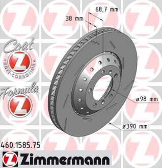 Диск гальмівний FORMULA Z правий - ZIMMERMANN 460158575