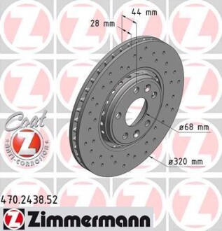 Tarcza hamulc. renault laguna 08- przуd - ZIMMERMANN 470243852