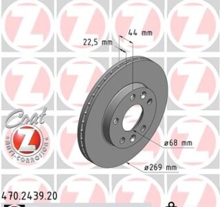 Фото 6 - Тормозной диск ZIMMERMANN 470.2439.20 (470243920)