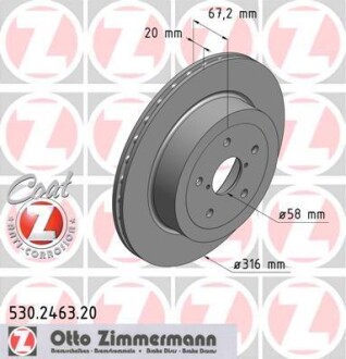 Тормозной диск - (26700FE050) ZIMMERMANN 530.2463.20