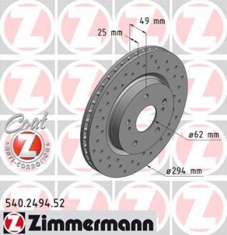 Tarcza hamulc. suzuki grand vitara 05- - ZIMMERMANN 540249452