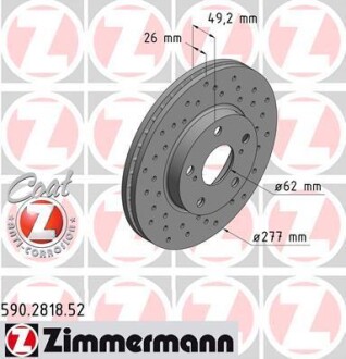 Тормозной диск - ZIMMERMANN 590.2818.52