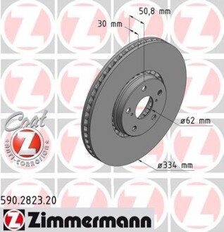 Диск гальмівний Coat Z правий - (4351222260, 4351630020, 4351230330) ZIMMERMANN 590282320