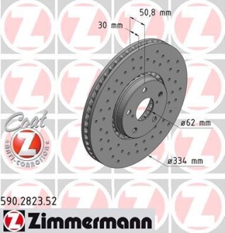 Диск гальмівний SPORT Z правий - ZIMMERMANN 590282352