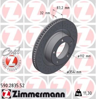 Диск гальмівний BLACK Z - ZIMMERMANN 590283552