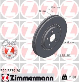 Диск гальмівної - ((4351248140)) ZIMMERMANN 590283920