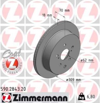 Диск гальмівний Coat Z - ((4243148080)) ZIMMERMANN 590284320