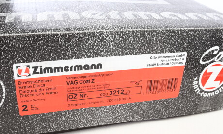 Фото 6 - Тормозной диск ZIMMERMANN 600321220
